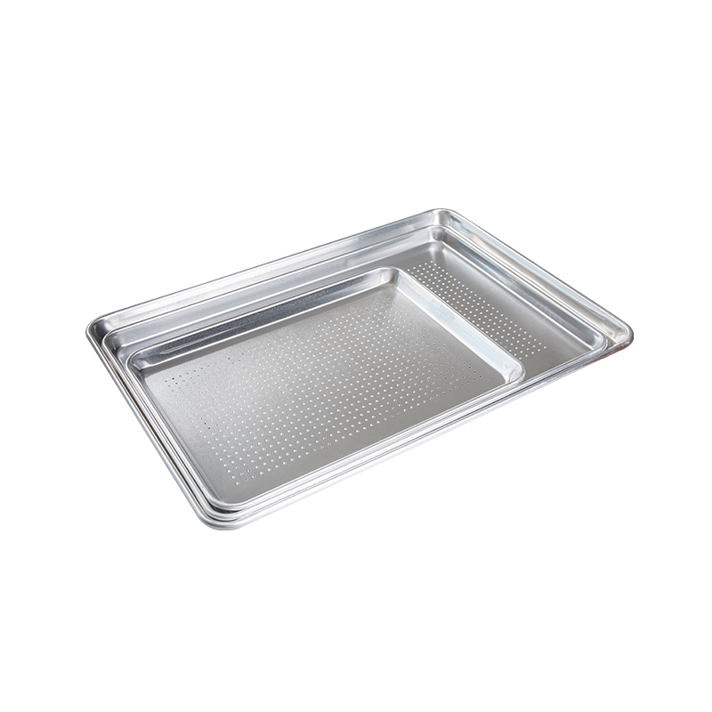 Aluminium tulen dan tidak bersalut aluminium berlubang separuh lembaran kuali /bun pan 18-inci L x13-inci W x1-inci H (separuh saiz)